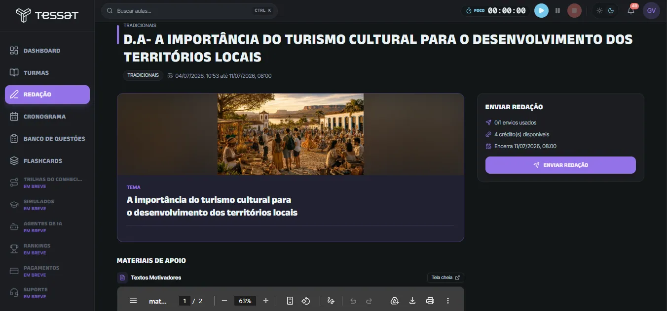 Tema da redação