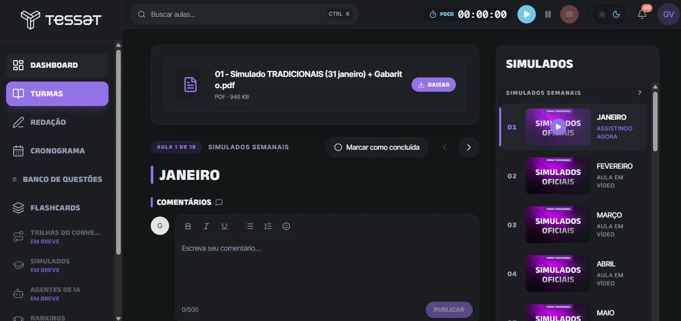Simulado aberto com PDF e gabarito